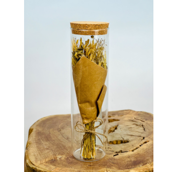 Tube met droogboeket "naturel" | 8x28,5cm