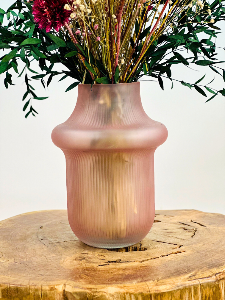 Droogboeket "Tropical Fever" - inclusief roze vaas | 65cm
