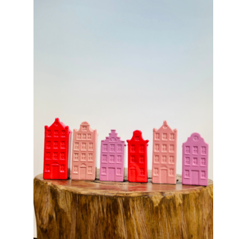 Hollandse Huisjes | Roze set | 5x4x14cm