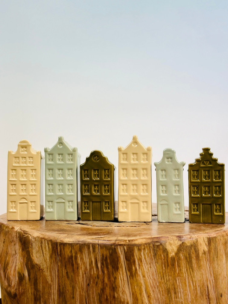 Hollandse Huisjes | Groene set | 5x4x14cm