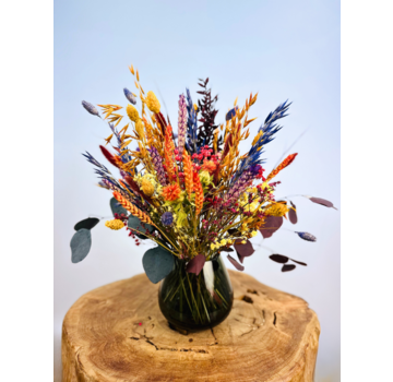 Droogboeket "Colour bomb small" - incl. vaas | 35 cm