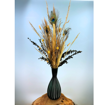 Droogbloemen boeket "Pauwen trots" | 90 cm