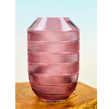 Vaas met structuur "roze" | ø18xH28cm