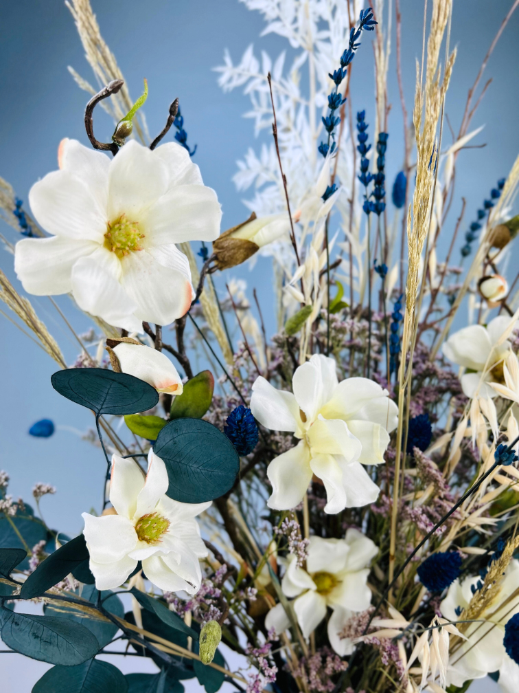 Droogbloemen boeket "Blue Bird" | 90cm