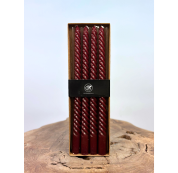 Swirl kaarsen set | 4 stuks | Bordeaux