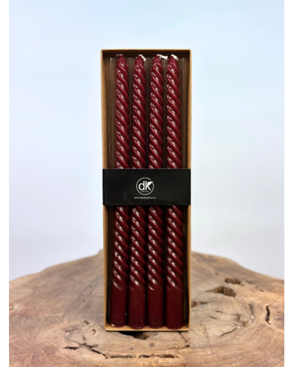 Swirl kaarsen set | 4 stuks | Bordeaux