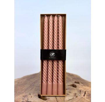 Swirl kaarsen set | 4 stuks | Roze