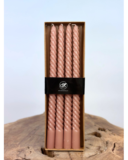 Swirl kaarsen set | 4 stuks | Roze