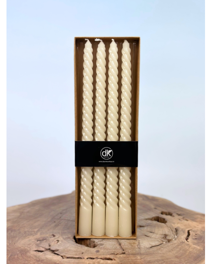 Swirl kaarsen set | 4 stuks | Wit
