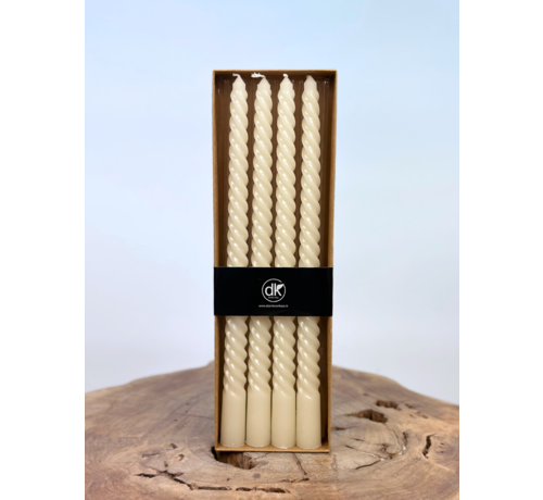 Swirl kaarsen set | 4 stuks | Wit