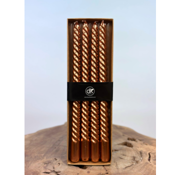 Swirl kaarsen set | 4 stuks | Copper
