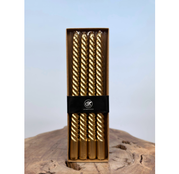 Swirl kaarsen set | 4 stuks | Gold