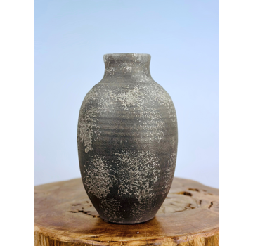 Luxe betonnen vaas - grijs zwart | 25cm