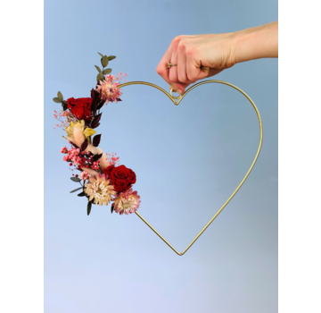 Hanger hart met droogbloemen