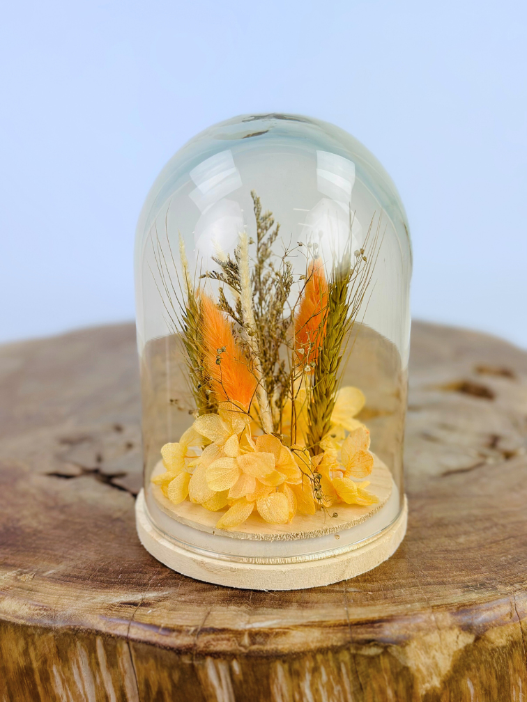 Stolpje met droogbloemen "Medium" - oranje