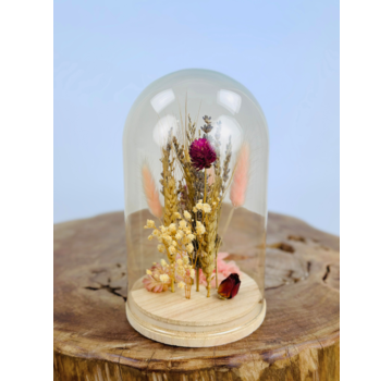 Stolp met droogbloemen "Large" - roze