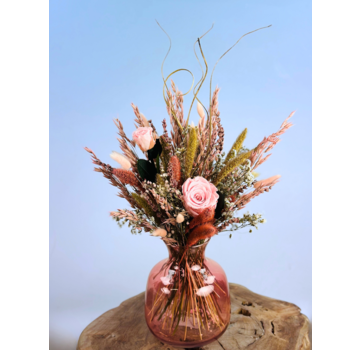 Droogboeket "Be Mine" - Roze | 45cm