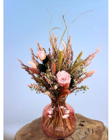 Droogboeket "Be Mine" - Roze | 45cm