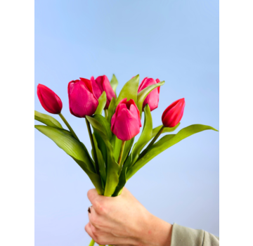 Kunst tulpen - fuchsia | 7 stuks