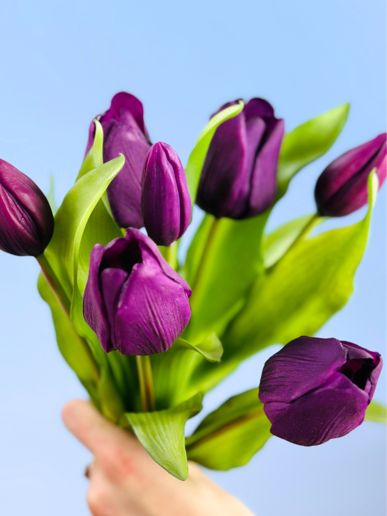 Kunst tulpen - paars | 7 stuks