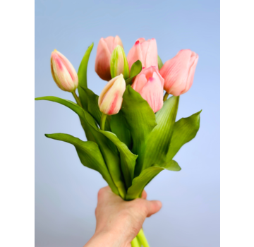 Kunst tulpen - lichtroze | 7 stuks