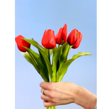 Kunst tulpen - rood | 7 stuks
