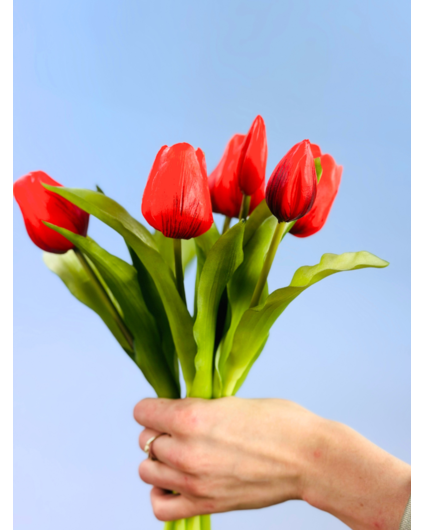 Kunst tulpen - rood | 7 stuks