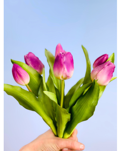 Kunst tulpen - lilac | 7 stuks