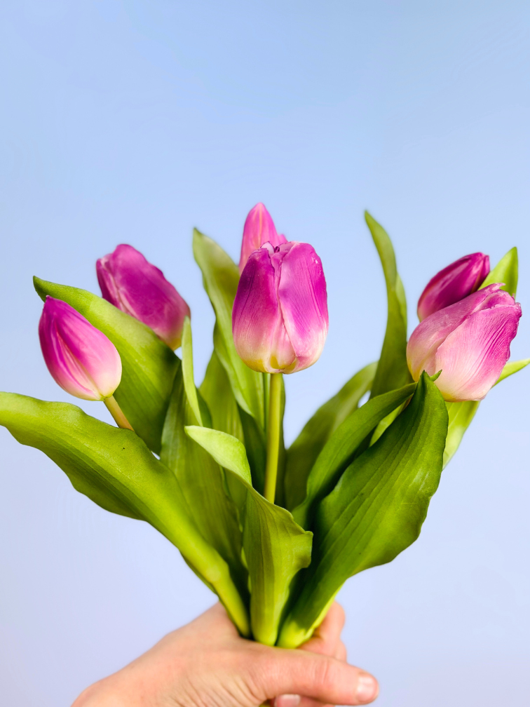 Kunst tulpen - lilac | 7 stuks