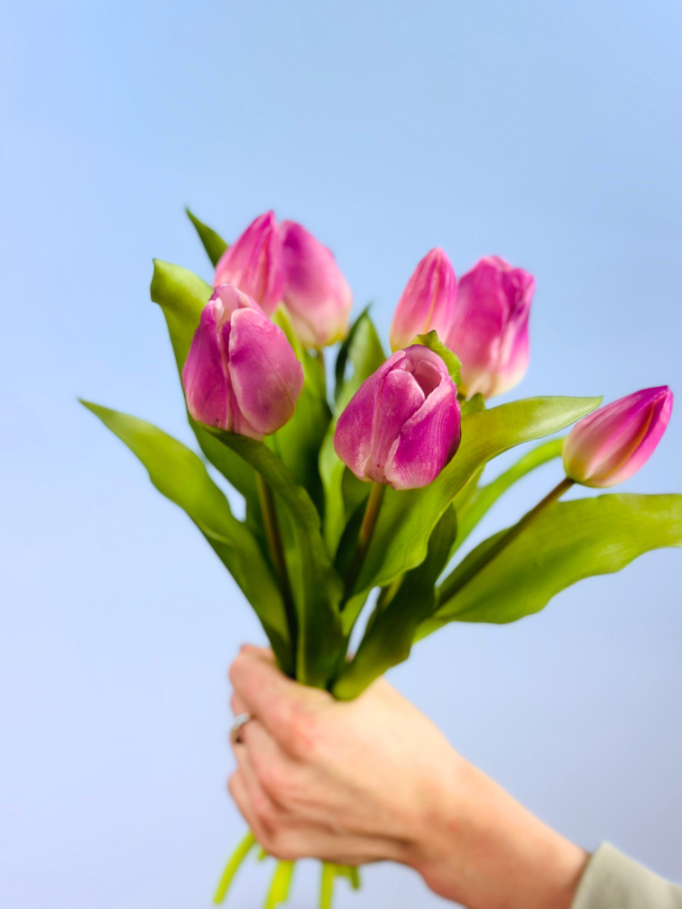 Kunst tulpen - lilac | 7 stuks