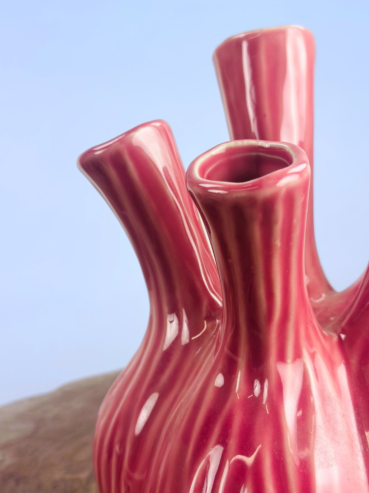 Trendy tulpenvaas "glanzend roze" | ⌀20xH25cm