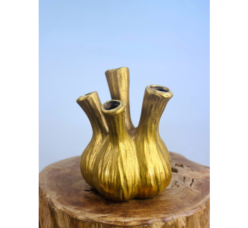 Trendy tulpenvaas "glanzend goud" | ⌀20xH25cm
