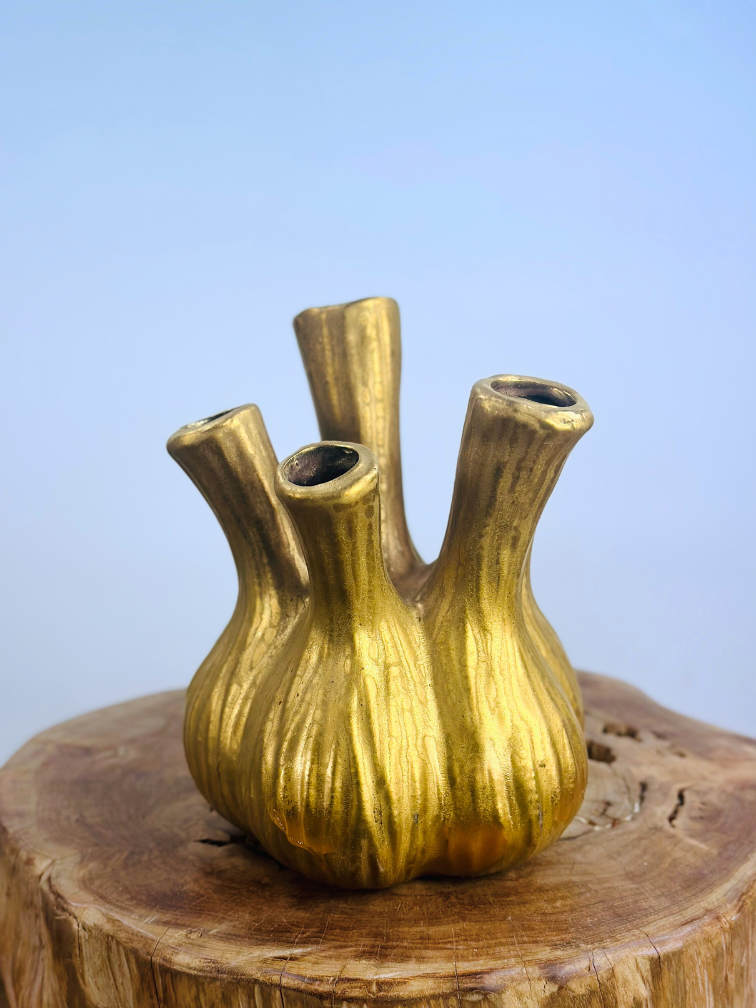 Trendy tulpenvaas "glanzend goud" | ⌀20xH25cm