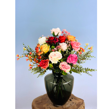 Zijden boeket "Rosie's Blaze"  | 50cm