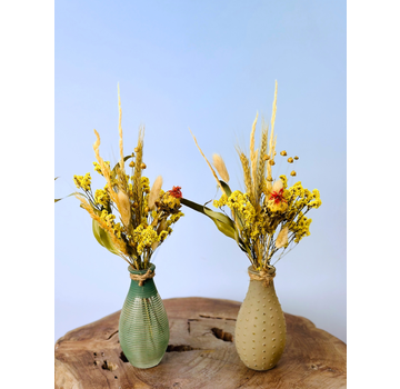 Daxx flesje gevuld met droogbloemen - twee kleuren