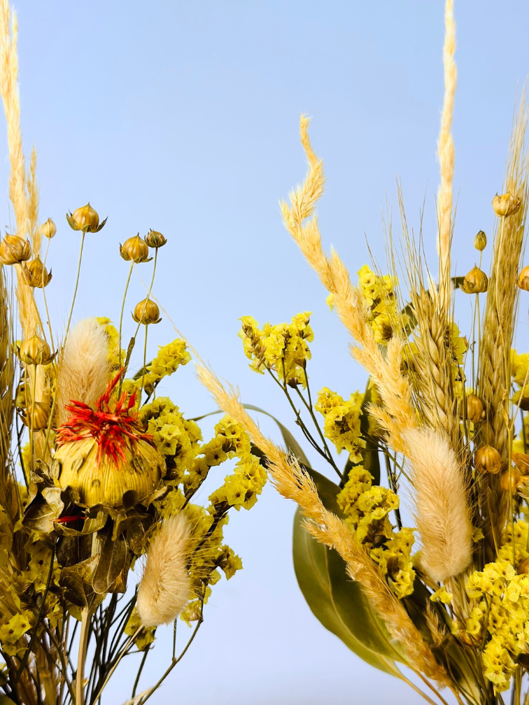 Daxx flesje gevuld met droogbloemen - twee kleuren