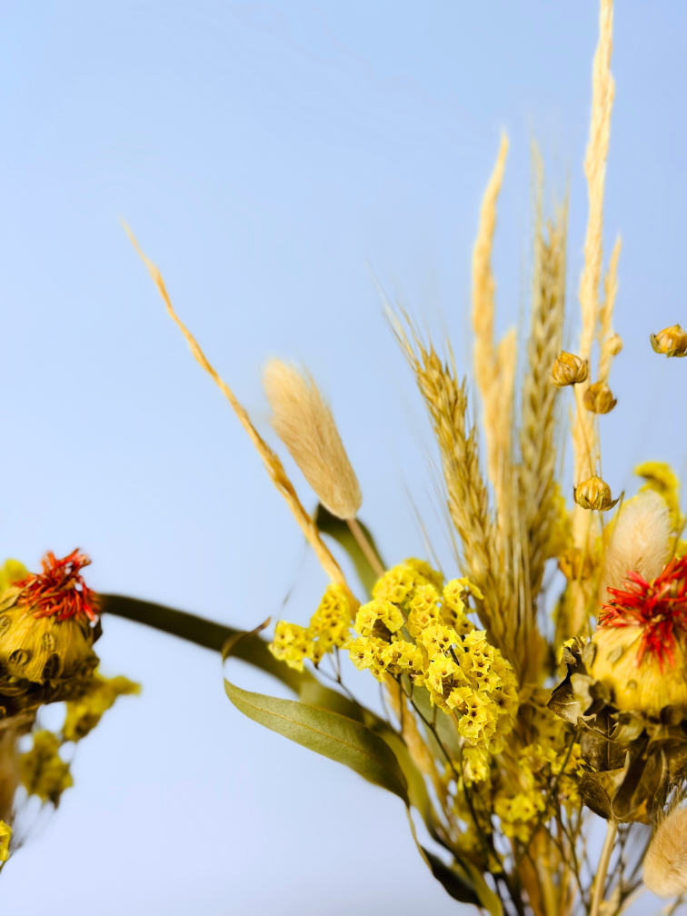 Daxx flesje gevuld met droogbloemen - twee kleuren