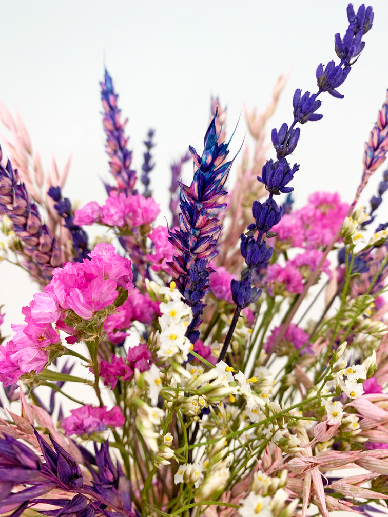Droogbloemen boeket "Purple Crush Small" incl. vaas | 25cm