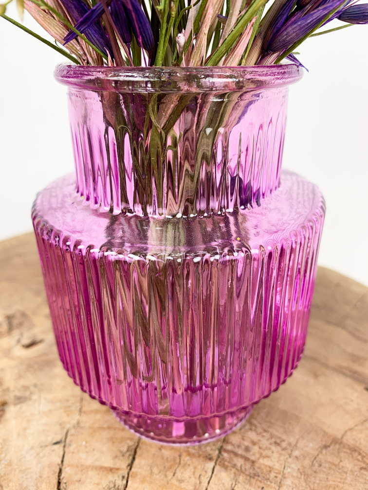 Droogbloemen boeket "Purple Crush Small" incl. vaas | 25cm