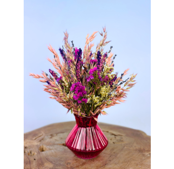 Droogboeket "Purple Crush" incl. vaas | 30 cm