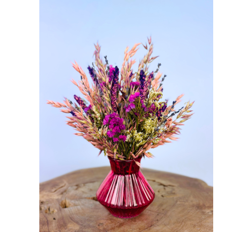 Droogbloemen boeket "Purple Crush" incl. vaas | 30 cm