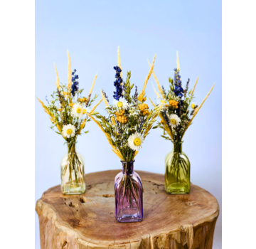 Droogbloemen boeketje 'Vicky's bloemen' - incl. vaasje