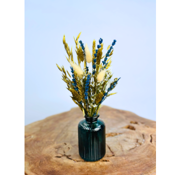 Droogbloemen boeket "Royal Blue" | incl. vaas | 10x25cm