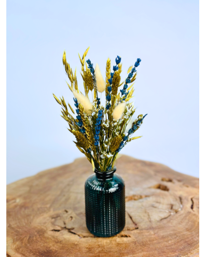 Droogbloemen boeket "Royal Blue" | incl. vaas