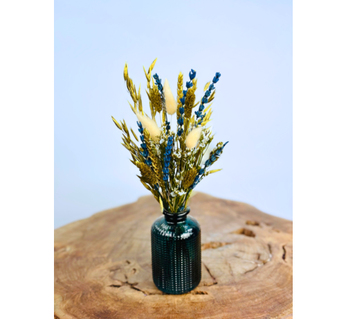 Droogbloemen boeket "Royal Blue" | incl. vaas