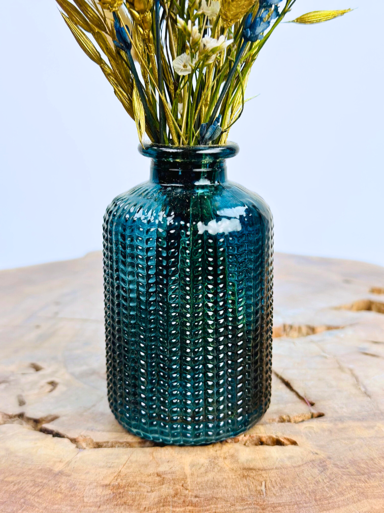 Droogbloemen boeket "Royal Blue" | incl. vaas