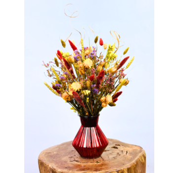Droogboeket  "Happy Flower Field" Incl. vaas | 45cm