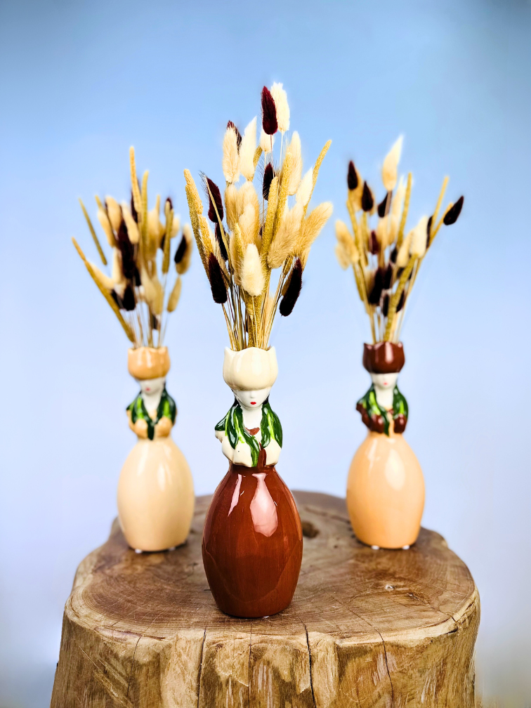 Droogbloemen  "Chocolate Dream" - incl. vaasje |3 kleuren