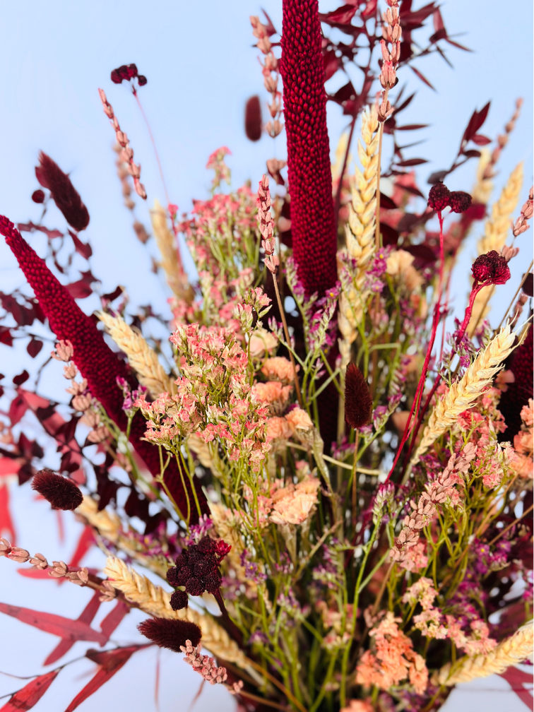Droogbloemen boeket "Madam Rouge" | 50cm
