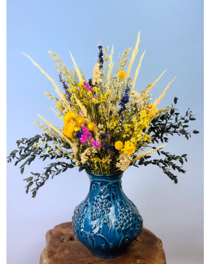 Droogboeket "Sunny Blues" | 50cm